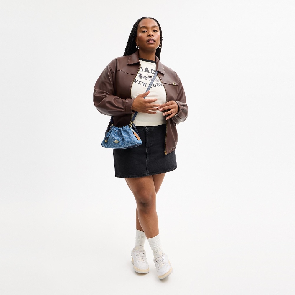 Faye Shoulder Bag In Signature Denim - Picture 2 of 3